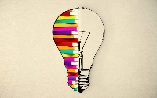 Idea and education concepts with lightbulb sketch and books