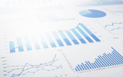 Concept image of data gathering and statistical working.