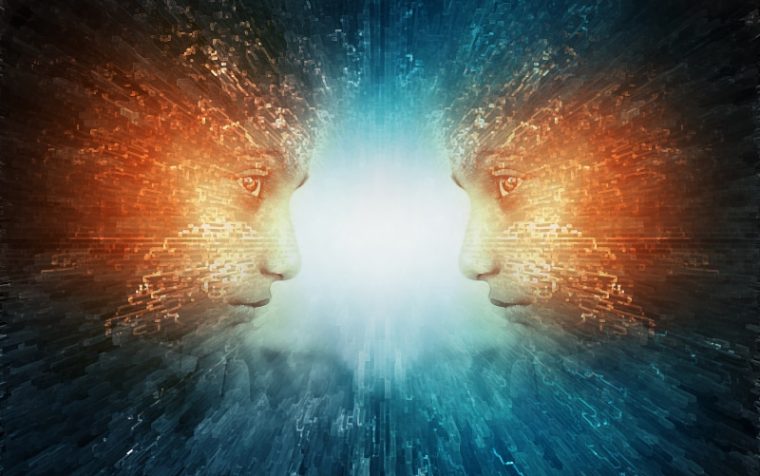 Mind power abstract face thinking evolution sci fi